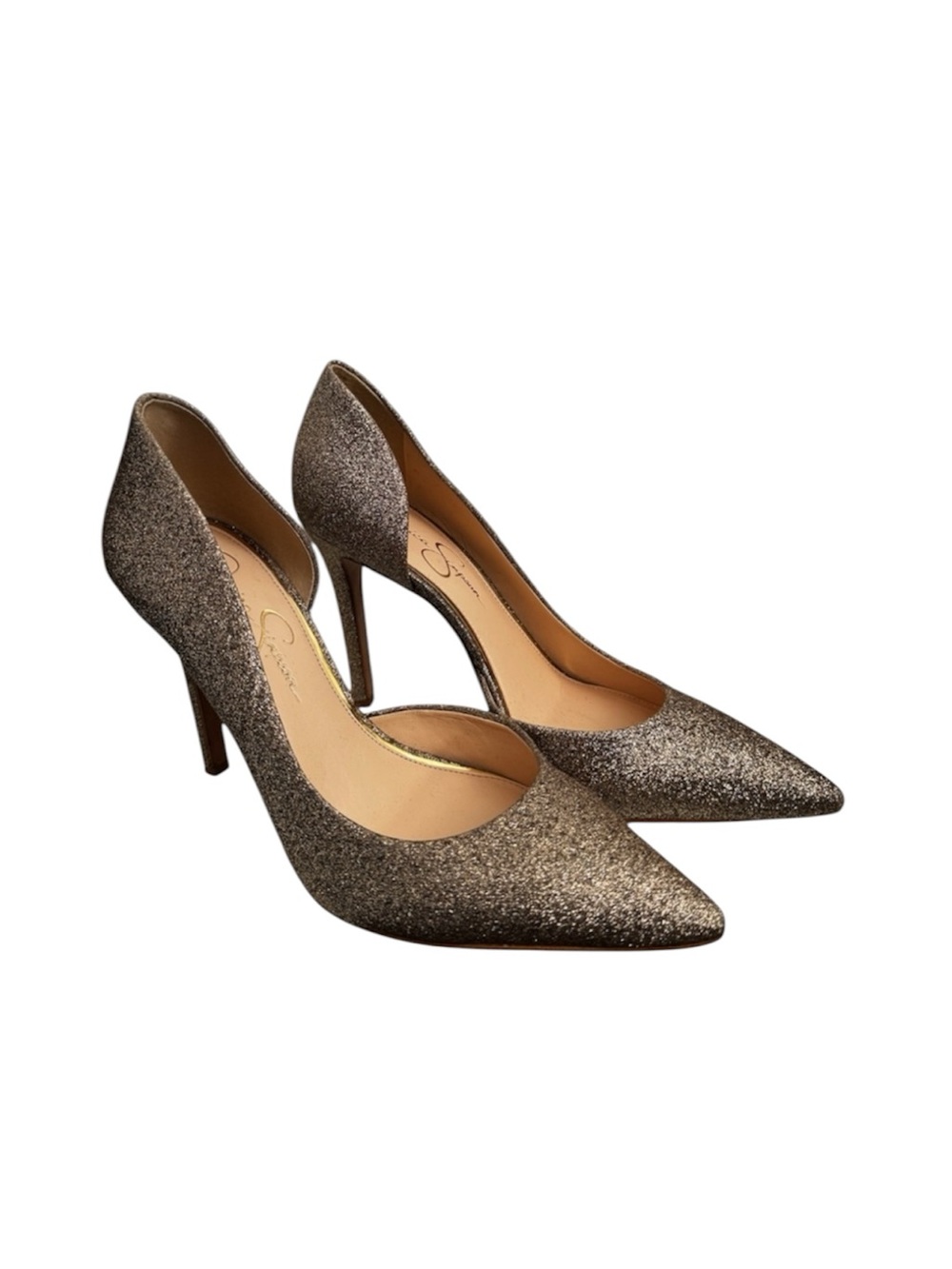 Jessica Simpson Heels CLAUDETTE Shimmer Glitter Stilettos Metallic